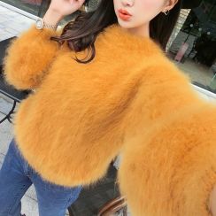Round Neck Solid Color Bottoming Pullover Sweaters