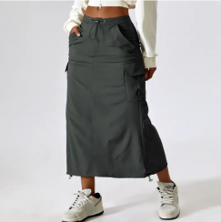 Vintage Stretch String Skirt With Pockets