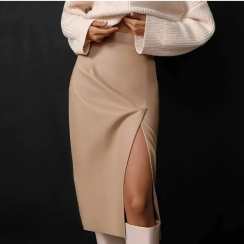 PU Leather Skirt Sexy High Waist Hip Wrap Skirt 6PCS