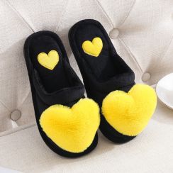 15 Pairs Plush Heart Indoor Slide Slippers 