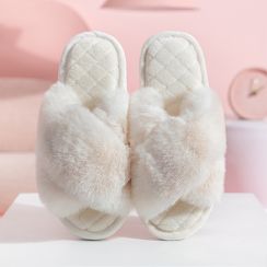 9 Pairs Cross Indoor Home Non-Slip Warm Woolly Cotton Slippers